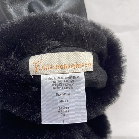 Collection 18 Black Faux Fur Gloves - Picture 7 of 8